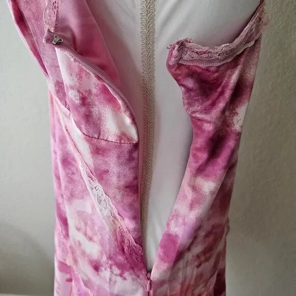 Wild Fable pink tie-dye lace fairy asymmetrical dress Size M - Picture 3 of 8